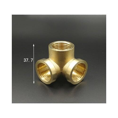 1/2" BSP Female Thread Corner Type 3 Way Brass Pipe Fitting Adapter Coupler Connector