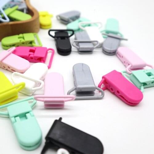 Wholesale 50pcs Baby Pacifier Clips Plastic Pacifier Clips Soother Holder Infant Pacifier Nipples Holder Multi Color Clamp Toy
