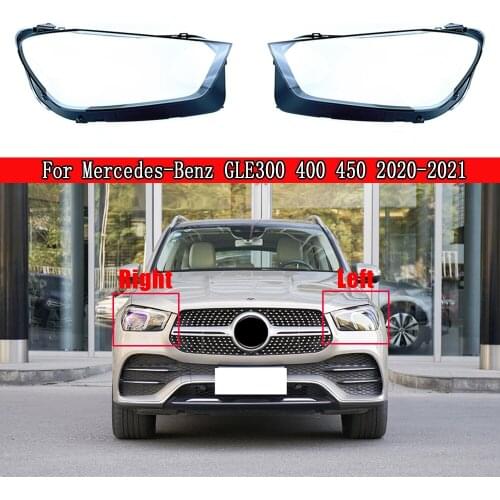Car Front Glass Lens Caps Headlight Cover Auto Light Lampshade Shell For Mercedes-Benz GLE300 400 450 2020 2021 Auto Lens Case