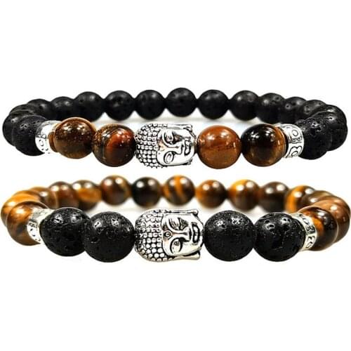 Believe Tiger Gemstone Healing Chakra Bracelet Anxiety Crystal Natural Stone Men Women Stress Relief Reiki Yoga Diffuser