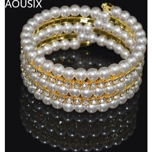 Fashion Gold Silver Plated Rhinestone Cuff Bangle Bracelet Crystal Charm Bracelet for Women Wedding Jewelry bracelets for girls