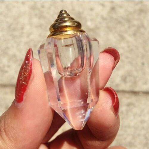 Pure white natural crystal pendant cut face stele wishing bottle perfume bottle necklace lanuhair bottle auspicious gifts