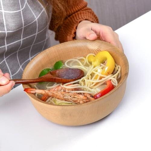 Wooden Bowl Oversized Whole Wood Big Tableware For Soup/Noodle /Salad Friendly Household Dinnerware