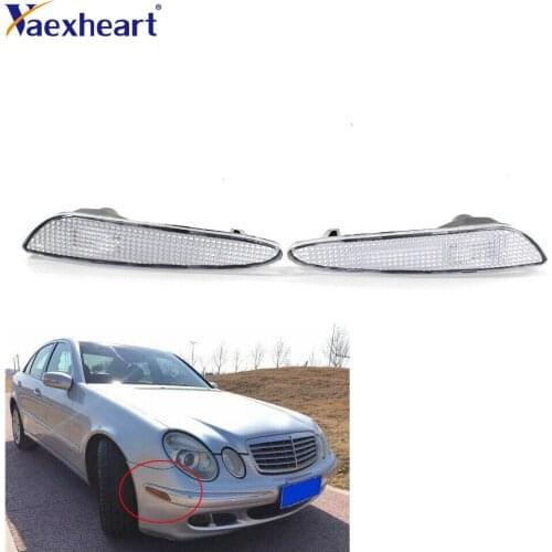 For Benz W211 Pair Set of 2 Front Side Marker In Bumper Turn Signal Lights OES 2118200121 2118200221