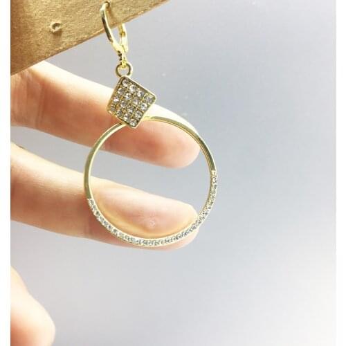 Eruifa 6pcs 30mm Hoop With Rhinestone Coin Zinc Alloy Necklace Earring Bracelet Jewelry DIY Handmade 2 Colors