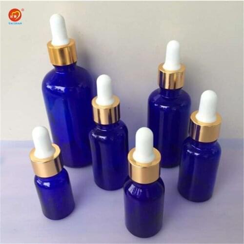 Dropper Bottles 10ml 15ml 20ml 30ml 50ml 100ml Glass Dropper Bottles with Pipette Empty Blue Perfumes Bottles Liquid Jars 24pcs