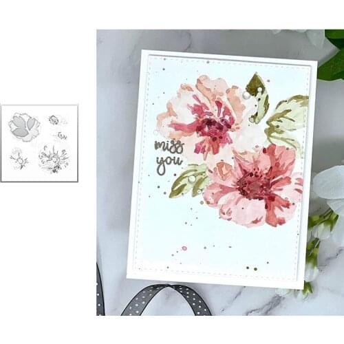 Greenwood Flowers Stencil Cutting Dies & Stamps Scrapbook Dariy Decoration Stencil Embossing Template Diy Greeting Card Handmade