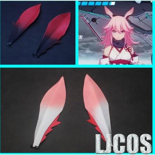 Honkai Impact 3 Yae Sakura Cosplay Ears Gradual Color Rabbit Ear Head Clip Girl Cosplay Props Headwear Game Cosplay Ears