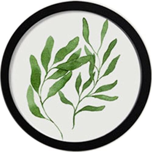 Hot-10Inch Round Wooden Picture Frames Creative Gift DIY Wall Hanging Wood Picture Holder Home Decoration(Black)