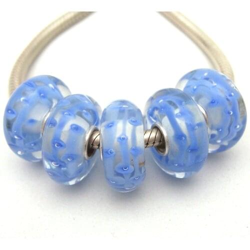 JGWGT 2922 5X 100% Authenticity S925 Sterling Silver Beads Murano Glass beads Fit European Charms Bracelet diy jewelry Lampwork