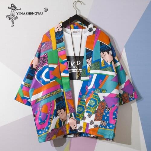 Japanese Kimono Traditional Yukata Women Kimono Cosplay Costume Traditional Japanese Kimonos Couple Harajuku Cardigan Shirt Tops