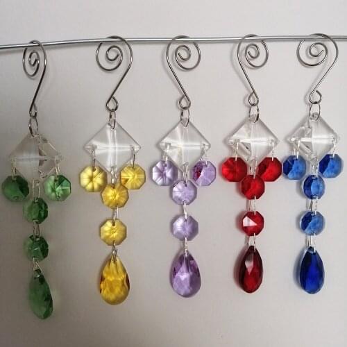 Camal 1pcs 14.5cm Crystal Pendant Prism Garland Hanging Chain for Chandelier Lamp Lighting Part Suncatcher Wedding Party DIY