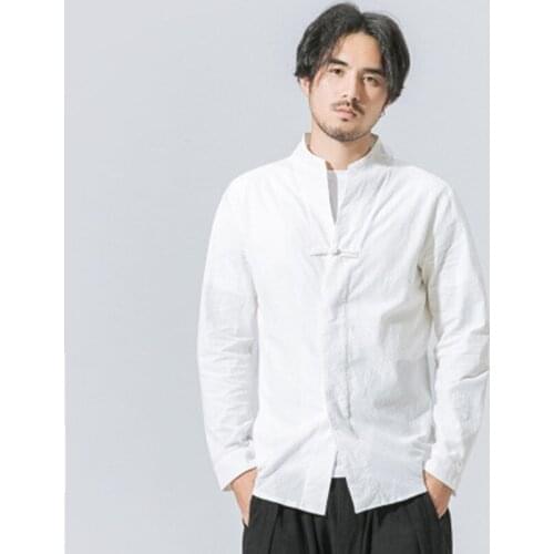 Chinese style men jacket Spring autumn thin Cotton and linen Casual coat mens black and white jacket Male loose outerwear M-5XL