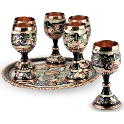 Morya Copper Teacup Vintage Handmade Retro Coffee Tea Cup Set Pot Mug Sugar Bowl Creamer Teaset Kettle Noble Luxury 7 pcs