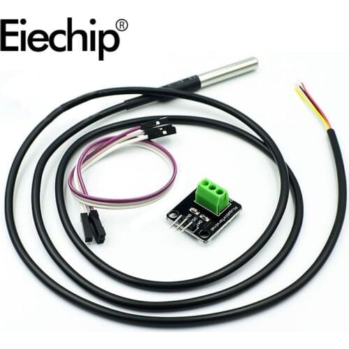 DS18B20 Temperature Sensor Module Kit 1M 18B20 Waterproof Digital Sensor Stainless Steel Probe For Arduino TO-92 Hall Sensors