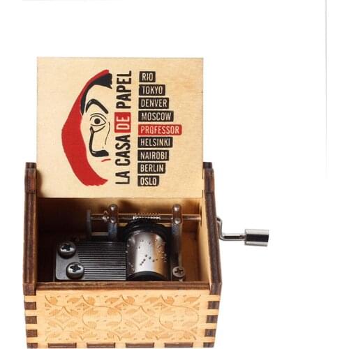 Retro Hand Crank La Casa De Papel Bella Ciao Naruto Spirited away Movie Animation Childrens toy Music Box for Christmas gift