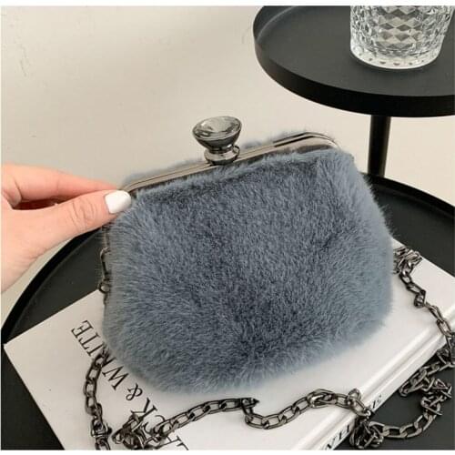 Novelty Plush Satchels Luxury Designer Women Simple Fashionable Shoulder Handbag Autumn Winter Versatile Lipstick Crossbody Bag