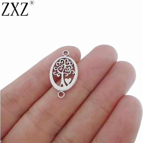 ZXZ 20pcs Tree Connector Charms for Bracelet Jewelry Making Findings 23x13mm