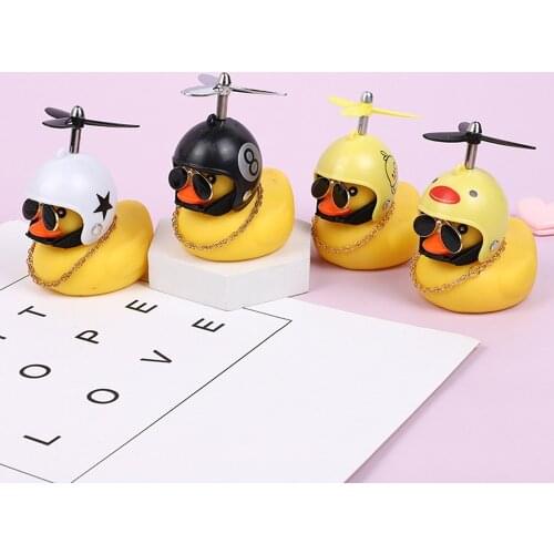 Lovely Small Yellow Duck Cute Rubber Duck bike Car Goods Wind-breaking Duck For Car Interior Kid Toy Bath Toys Room Decoration
