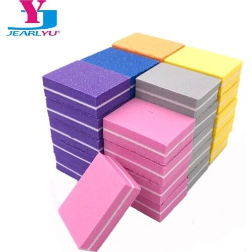 50 X Professionel Nail Files 100/180 Sponge Mini Sanding Nail File Buffer Block 6 Color Option Nail Polish Set Tips Salon Tools