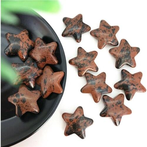 Drop Shipping 1pc Natural Red Obsidian Stones Star Shaped Crystal Gemstone Healing Reiki Craft Natural Stones and Crystals