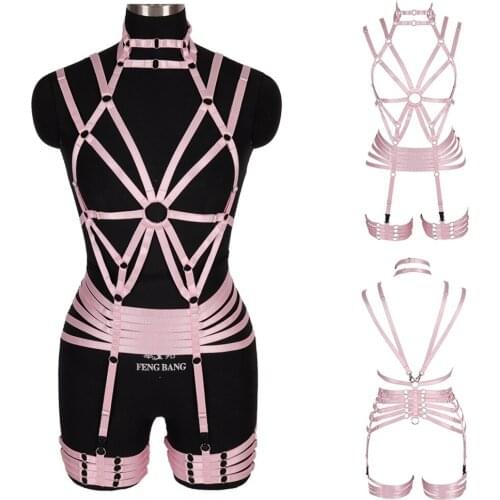 Sexy Lingerie Set Harness For Women Fetish Erotic Adjust Waist Suspender Belt Hollow Bra Festival Rave Costume Thigh Garter