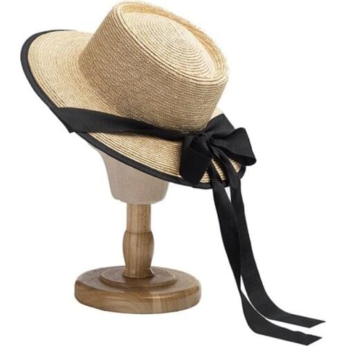 New Fashion Long Ribbon Girls bowknot Sun Hats Women Summer Straw Beach Hats Parent-child Hat Children Visor Cap Wholesale