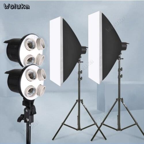 2 X Four Lamp Head Softbox Set Photography 2 Light Stand Set Photo Studio Product Photography Equipment Fill Light CD50 T10