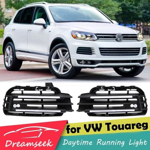 LED DRL Day Light for Volkswagen VW Touareg 2011 2012 2013 2014 Daytime Running Light Fog Lamp Bezel