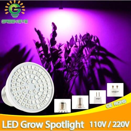LED Grow Light 220V 110V 2835SMD 5W 6W E27 E14 MR16 GU10 Full Spectrum LED Grow Lamp For Hydroponics Flowers Plants Vegetab