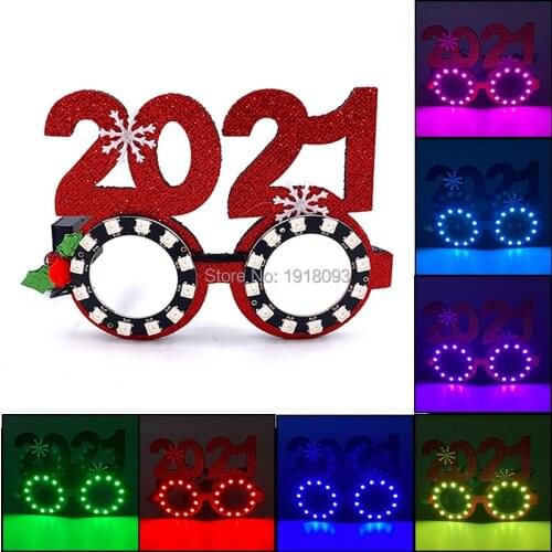 LED Glasses Christmas Party Glasses New Year Party Eyewear Colorful Light up LED Glasses Glow Party Supplies Christmas Gift