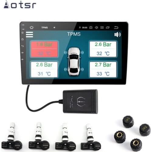 TPMS for Android CAR DVD Player GPS Navigation Car Tire Pressure Monitoring System with 4 Internal Tyre Sensors USB Interface