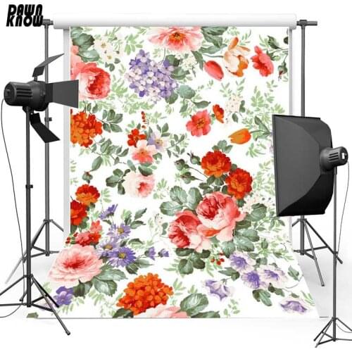 DAWNKNOW Floral Vinyl Photography Background For Kids Flower New Fabric Polyester Backdrop For Wedding Photo Studio F1237