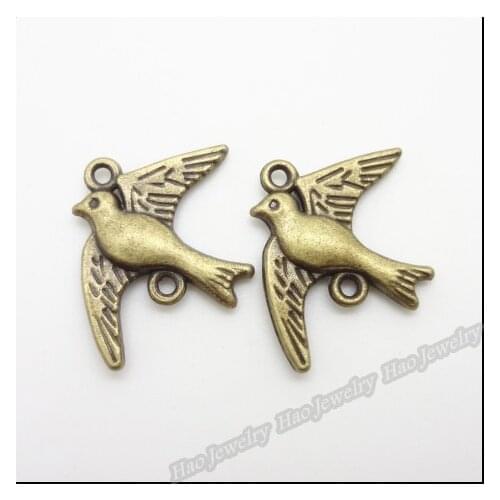 20pcs Vintage Ancient Birds zinc alloy charms pendant suitable for DIY Bracelet Necklace metal jewelry accessories