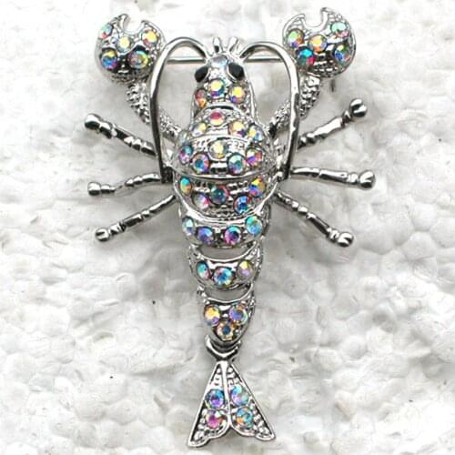 Clear AB Rhinestone Lobster Pin brooches C788 F