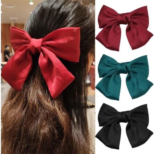 2020 new Korean girls heart red big bow hair clip Korean version web celebrity hair accessories ladies hair clip