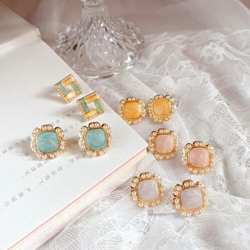 Earrings 2021 Trend Jewelry Stud S925 Silver Earrings Fashion Evening Party Accessories Women Piercing Simple Retro Earring