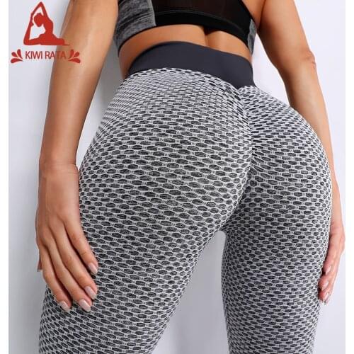 KIWI RATA Yoga Pants Women Honeycomb High Waist Ruched Butt Lifting Scrunch Booty Leggings Workout Tights Running Yoga Pants