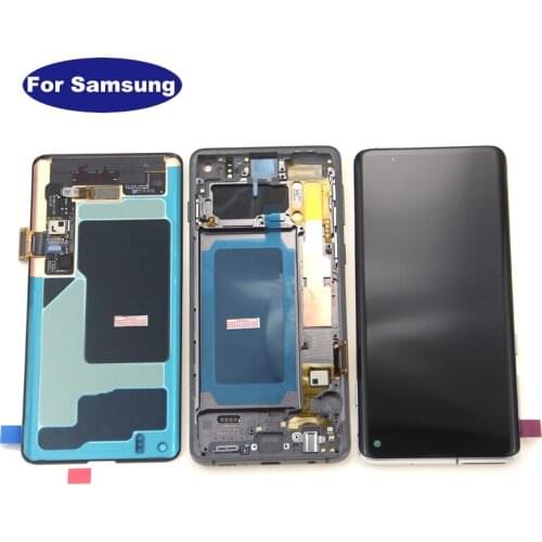 SUPER AMOLED S10 LCD For SAMSUNG Galaxy S10 G973F G973 S10 Plus G975 G975F Touch Screen Digitizer Assembly