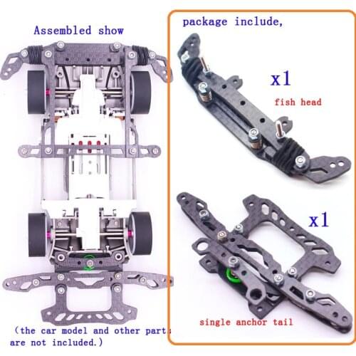 1Set Self-made Single/Double Anchor Tail + AT Spring/Fish Head / CNC MA Chassis for Tamiya Mini 4WD Car Model
