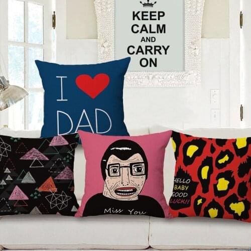 1 piece Hot Fashion POP DAD Uncle Casual Creative Pattern Seat hug pillow Cover Decorative Home Chair Throw Pillows Case 45x45cm