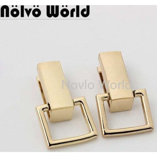 10-50pcs 38*15mm light gold rectangle shape new design bag hanger for luxury chain bag connector buckle purse hardware