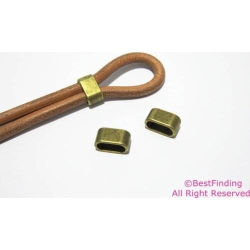 10x5mm leather slider Antique bronze 5mm Round leather slider open hook findings RS04B
