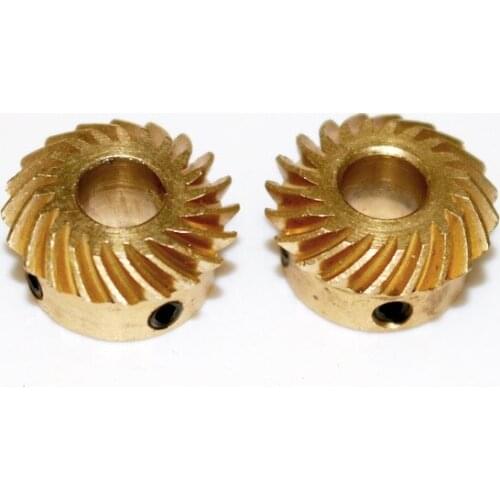 2Pieces Diameter:16.9mm Hole:6mm 0.8M-20T Copper Helical Bevel Gear DIY Modified Remote Control Climbing Car Model Differential
