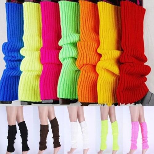 2021 Fashion Leg Warmers Women Solid Warm Knee High Winter Knit Solid Crochet Leg Warmer Socks Warm Boot Cuffs Long Socks