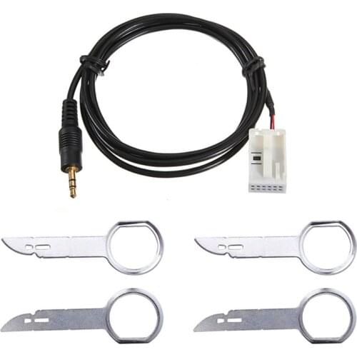 3.5mm 6000 CD AUX In Input Adapter Cables for Ford Focus C-MAX Mondeo Fiesta+Sent Free Radio Removal Keys