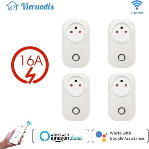4PCS Tuya Smart Life Wifi Socket IL Type 16A Plug App Remot Control Voice Control With Google Home Alexa Echo Timer the Devices