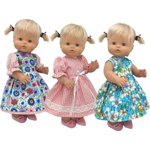 40cm Silicone Baby Dolls Flower Dress For 16" Nenuco Ropa Y Su Hermanita Girl Toys Clothes