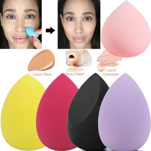 Absorbent peach drop-shaped three-section face makeup egg make-up sponge facial liquid foundation soft makeup puff cosmetics