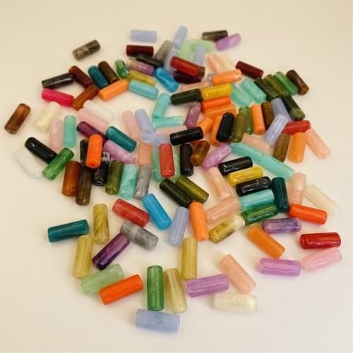 15pcs 8*20mm Acryl Bead Cloud Effect Multi-Color Imitation Stone, For DIY Bracelets Necklace Earrings Beads For Jewelry Making